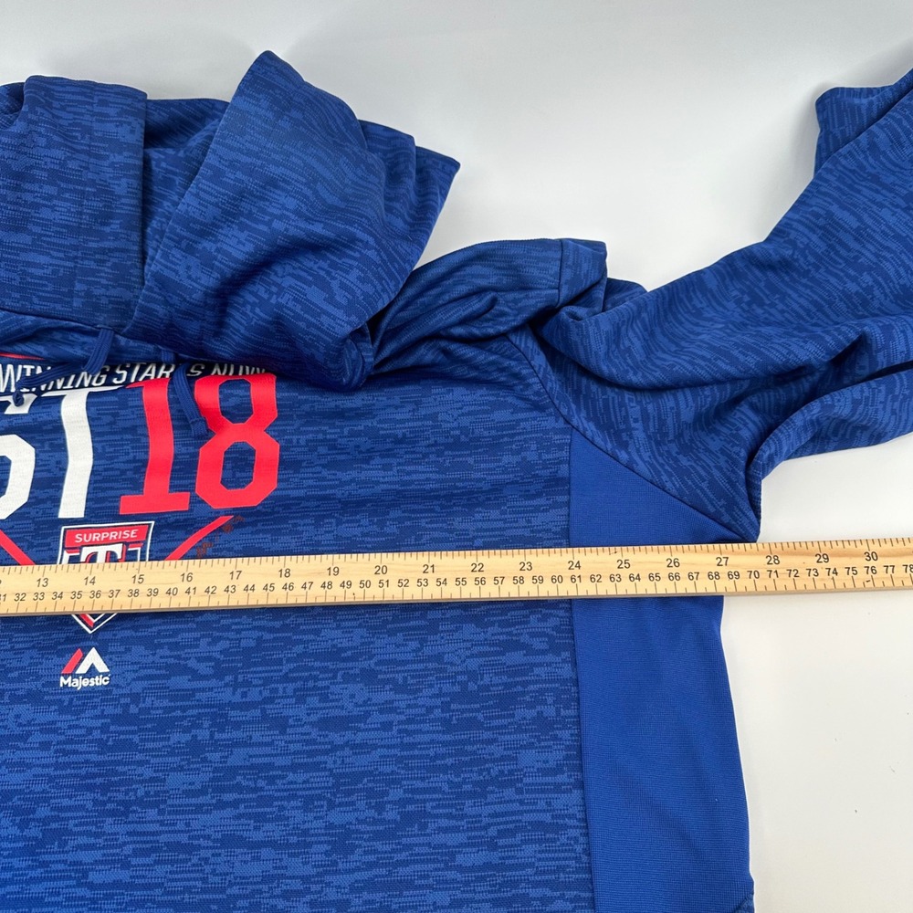 Majestic Texas Rangers ST18 Spring Training Blue Hoodie Mens XL MLB Authentic - Picture 8 of 12